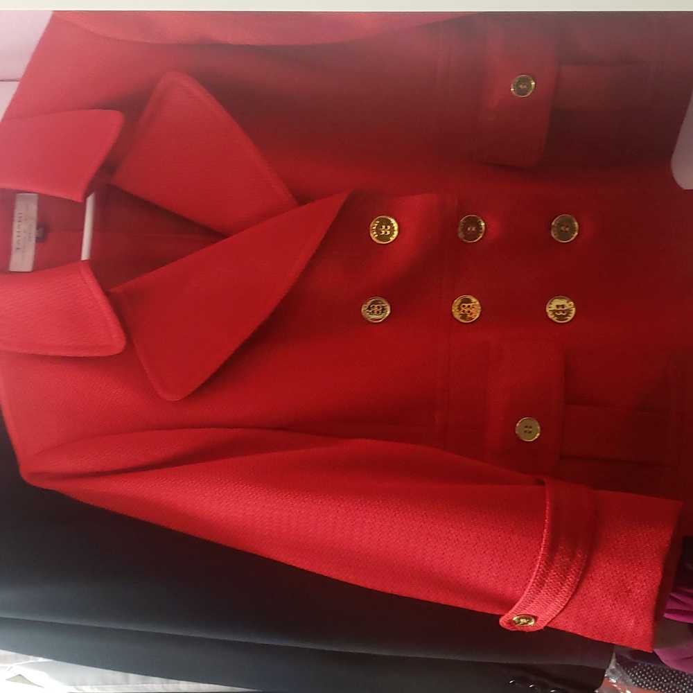 Tahari Poppy Red Blazer Size 12p